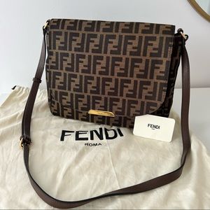 Fendi Zucca Monogram Canvas Messenger Bag